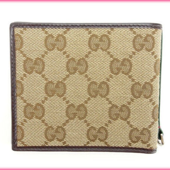 Authentic Gucci Wallet Purse Bifold GG Brown Beige Woman  Used - Picture 2 of 5